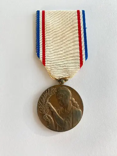 Médaille de la reconnaissance française 2e type en bronze légèrement doré